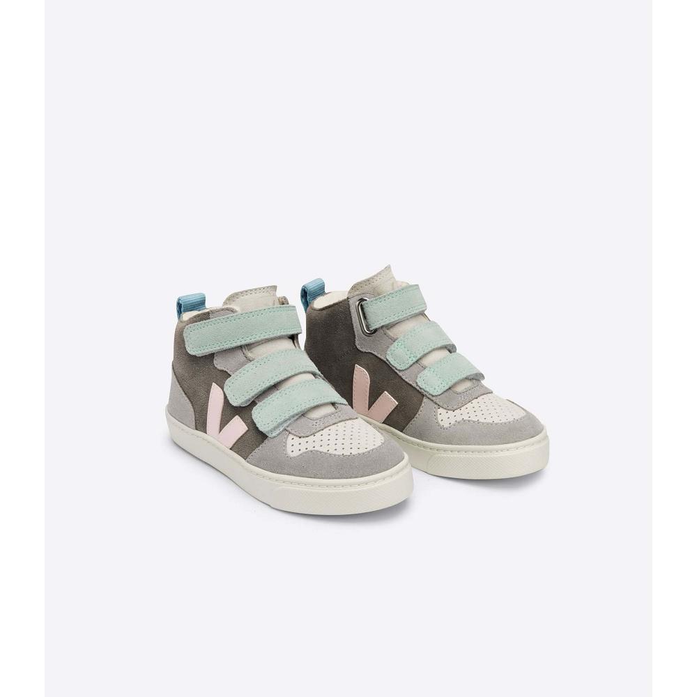 Veja V-10 MID FURED SUEDE Kids' Shoes Grey | NZ 761YXF